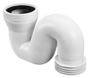 Колено для турецких унитазов McAlpine под углом с уплотнением полипропилен белый HC44