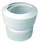 Коліно для унітазів McAlpine еластичне пряме з ущільнювачем поліпропілен білий MAC1-EXS
