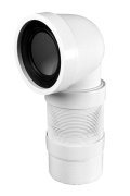 Колено для унитаза McAlpine под углом 90° растяжная труба L-265-540 мм полипропилен белый WC-CON9F