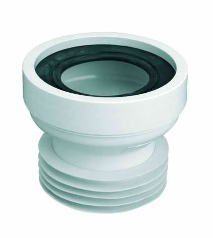 Коліно-підключення до унітазу McAlpine L-117 мм із ущільнювачем поліпропілен білий WC-CON1