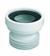 Коліно-підключення до унітазу McAlpine L-117 мм із ущільнювачем поліпропілен білий WC-CON1