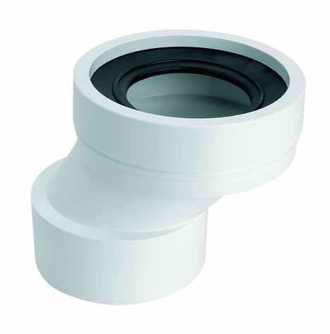 Колено-подключение к унитазу McAlpine со смещением 40 мм без уплотнителя полипропилен белый WC-CON4B