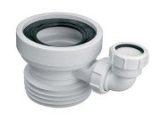 Колено-подключение к унитазу McAlpine короткое 120 мм с отводом 40 мм полипропилен белый WC-CON1D