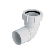 Колено McAlpine 90° с гайкой d50 мм полипропилен белый 50C-WH