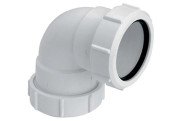 Колено McAlpine 90° с гайками 40х40 мм полипропилен белый 40A-WH