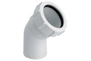Колено McAlpine 45° с гайкой d32 мм полипропилен белый 32D-WH