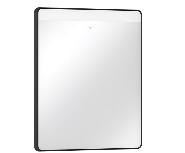 Дзеркало для ванної Hansgrohe Xarita Lite Q 60х70 см із горизонтальним LED-підсвічуванням чорний матовий 54957670