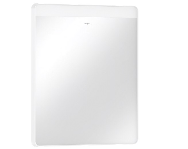 Дзеркало для ванної Hansgrohe Xarita Lite Q 60х70 см з горизонтальним LED-підсвічуванням білий матовий 54957700
