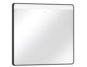 Дзеркало для ванної Hansgrohe Xarita Lite Q 80х70 см із горизонтальним LED-підсвічуванням чорний матовий 54958670