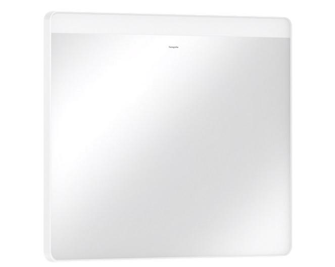 Зеркало для ванной Hansgrohe Xarita Lite Q 80х70 см с горизонтальной LED-подсветкой белый матовый 54958700