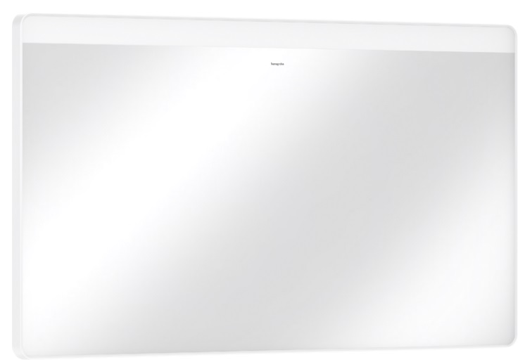 Дзеркало для ванної Hansgrohe Xarita Lite Q 120х70 см з горизонтальним LED-підсвічуванням білий матовий 54960700