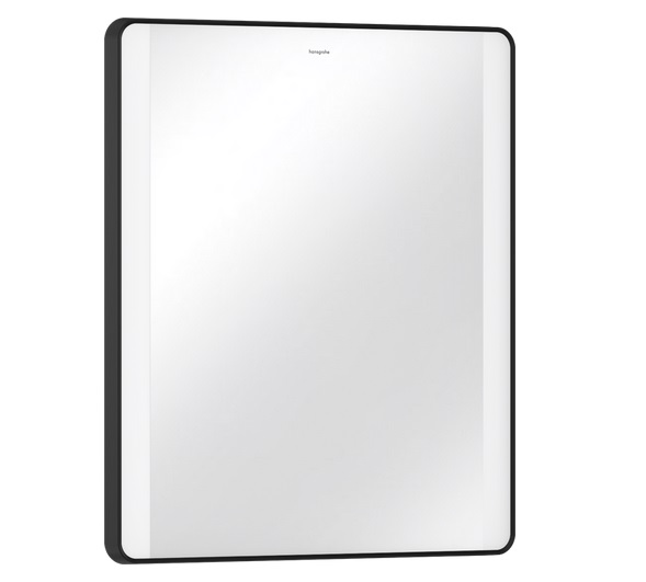 Дзеркало для ванної Hansgrohe Xarita Lite Q 60х70 см з боковим LED-підсвічуванням чорний матовий 54962670
