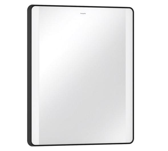 Зеркало для ванной Hansgrohe Xarita Lite Q 60х70 см с боковой LED-подсветкой черный матовый 54962670