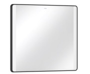 Зеркало для ванной Hansgrohe Xarita Lite Q 80х70 см с боковой LED-подсветкой черный матовый 54963670