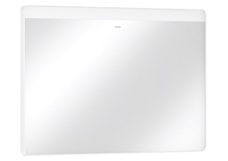 Зеркало Hansgrohe Xarita Lite Q 100х70 см с горизонтальной LED-подсветкой и ИК-датчиком белый матовый 54972700