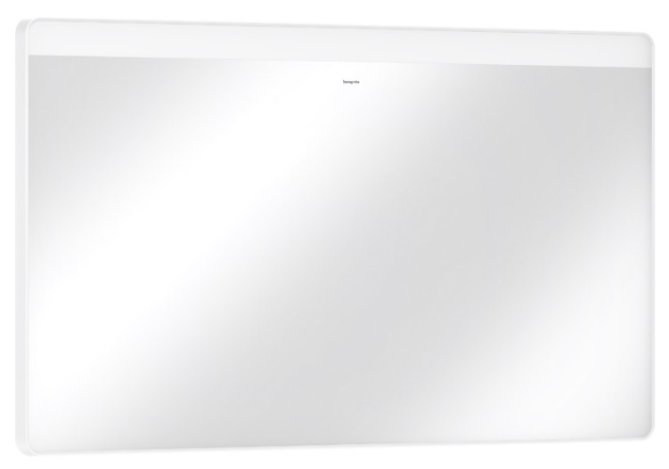 Зеркало Hansgrohe Xarita Lite Q 120х70 см с горизонтальной LED-подсветкой и ИК-датчиком белый матовый 54973700