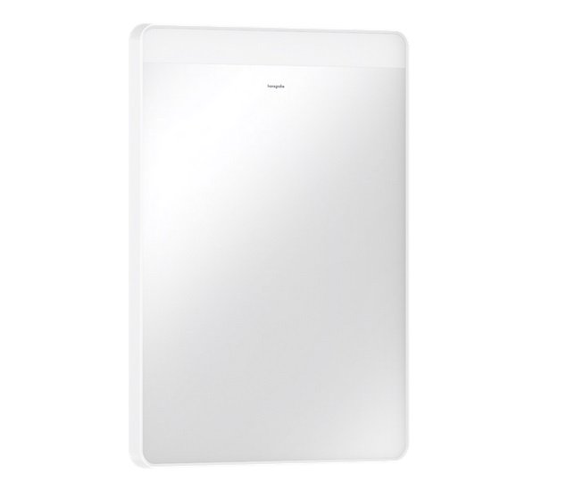 Дзеркало для ванної Hansgrohe Xarita Lite Q 50х70 см з горизонтальним LED-підсвічуванням білий матовий 54956700