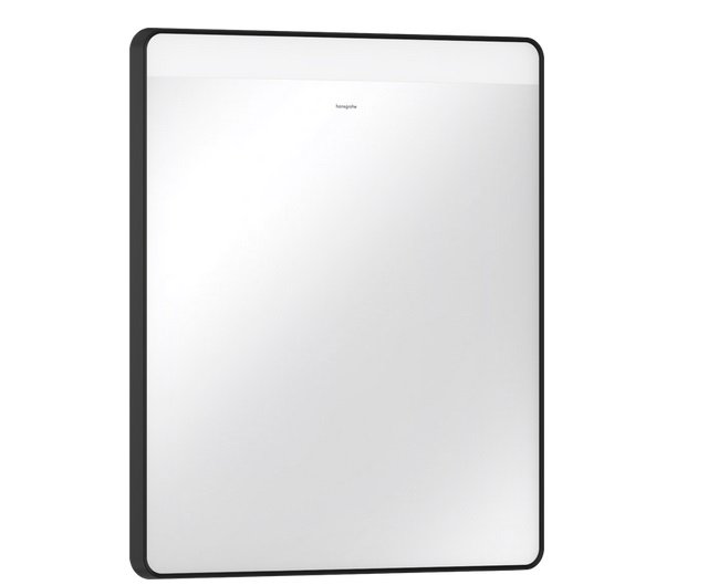 Зеркало для ванной Hansgrohe Xarita Lite Q 60х70 см с горизонтальной LED-подсветкой черный матовый 54957670
