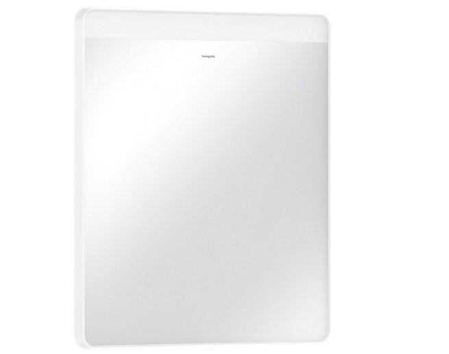 Зеркало для ванной Hansgrohe Xarita Lite Q 60х70 см с горизонтальной LED-подсветкой белый матовый 54957700
