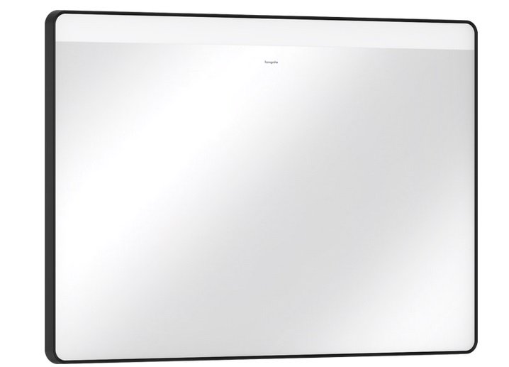 Зеркало для ванной Hansgrohe Xarita Lite Q 100х70 см с горизонтальной LED-подсветкой черный матовый 54959670