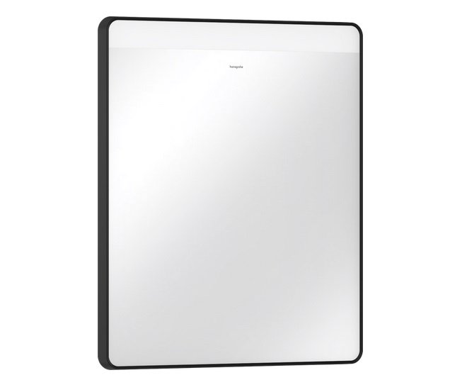 Зеркало Hansgrohe Xarita Lite Q 60х70 см с горизонтальной LED-подсветкой и ИК-датчиком черный матовый 54970670