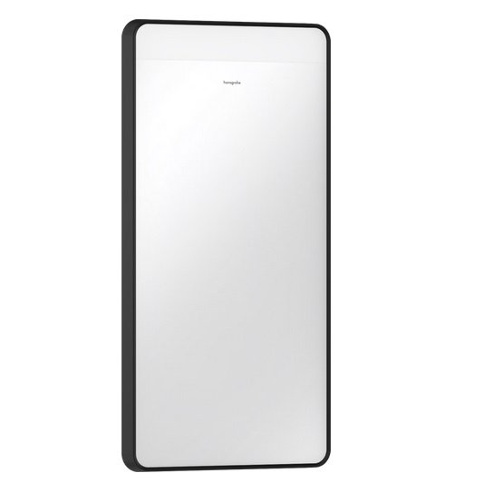 Дзеркало для ванної Hansgrohe Xarita Lite Q 36х70 см з горизонтальним LED-підсвічуванням чорний матовий 54955670