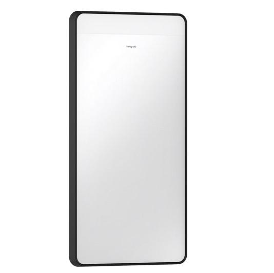 Зеркало для ванной Hansgrohe Xarita Lite Q 36х70 см с горизонтальной LED-подсветкой черный матовый 54955670
