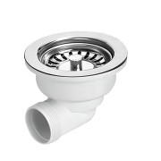 Слив для кухонной мойки McAlpine 113 мм х 1½ угол 90° хром HC162-SS