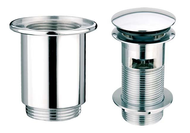 Донный клапан McAlpine для раковины с переливом клик-клак латунь сатин CW60+GWAL-SC