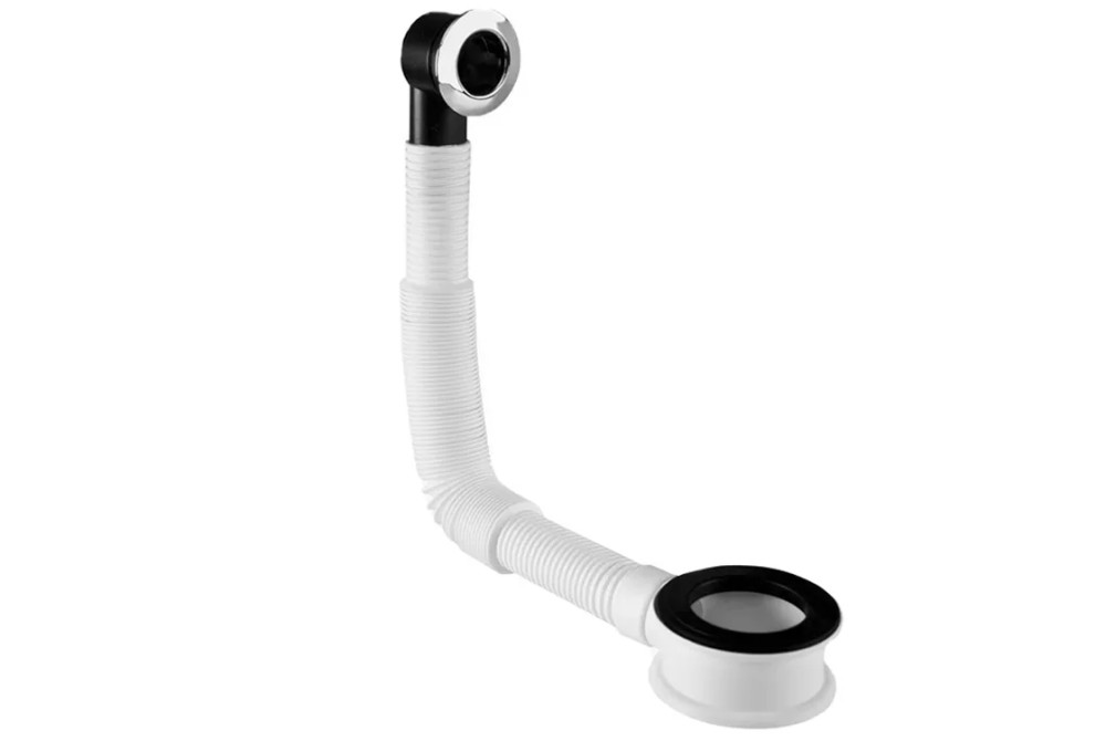 Перелив для раковины McAlpine с гофрированной трубкой хром BANJO-POL2