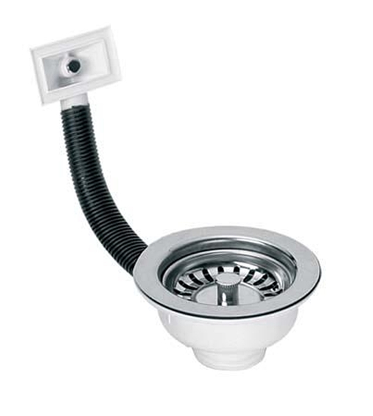 Слив для кухонной мойки McAlpine 113 мм х 1½ с переливом хром FSW50PR