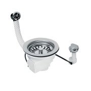 Слив-автомат для кухонной мойки McAlpine с круглым переливом хром PUFS113-CP-25