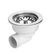 Слив для кухонной мойки McAlpine 113 мм х 1½ угол 90° хром HC162-SS