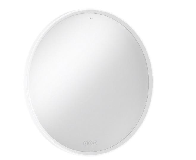 Дзеркало Hansgrohe Xarita S ⌀90 см з LED-підсвічуванням та датчиком дотику білий матовий 54981700
