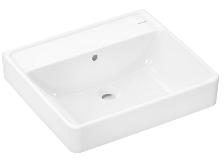 Раковина для ванної Hansgrohe Xanuia Q 55х48 см без отвору з переливом кераміка білий 60239450
