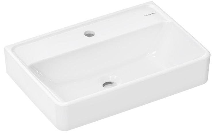 Раковина для ванной Hansgrohe Xanuia Q Compact 55х37 см c отверстием без перелива керамика белый 60211450