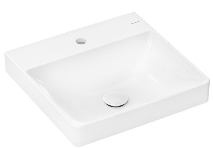Раковина для ванной Hansgrohe Xelu Q 50х48 см c отверстием без перелива керамика SmartClean белый 61014450