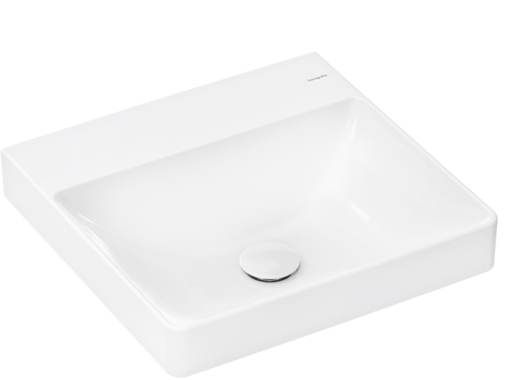 Раковина для ванної Hansgrohe Xelu Q 50х48 см без отвору та без переливу кераміка SmartClean білий 61015450