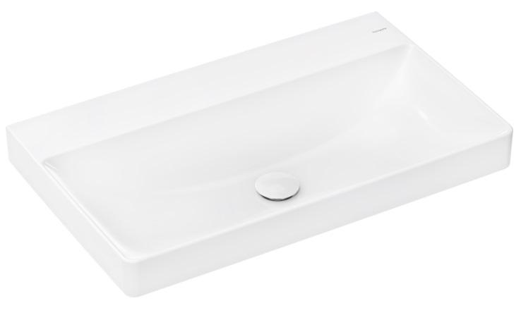 Раковина для ванной Hansgrohe Xelu Q 80х48 см без отверстия и без перелива керамика SmartClean белый 61023450