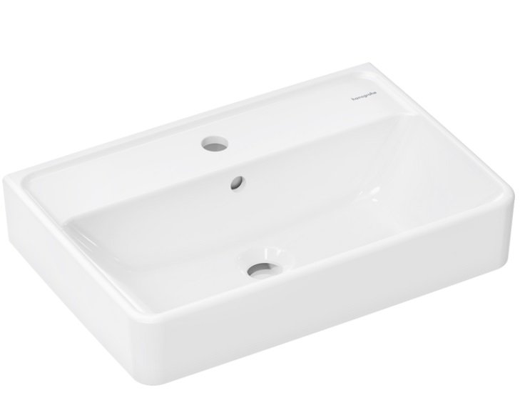 Раковина для ванної Hansgrohe Xanuia Q Compact 55х37 см з отвором та переливом кераміка білий 60209450