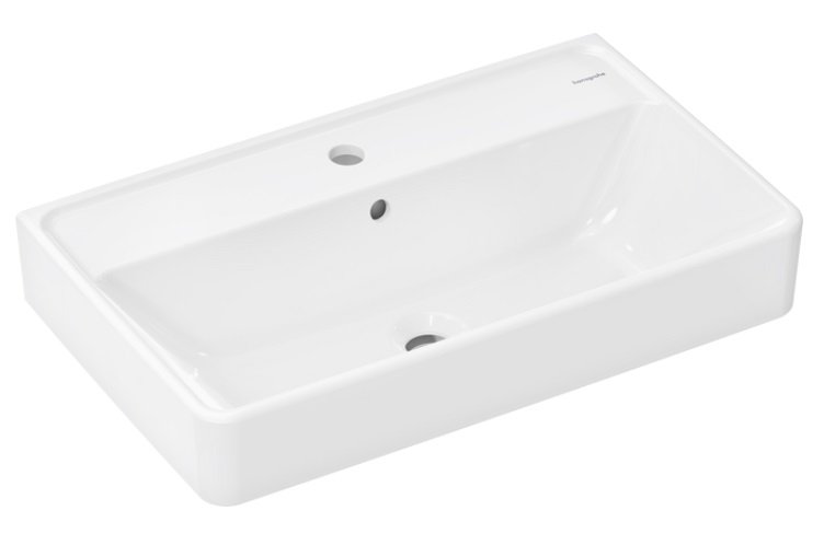 Раковина для ванної Hansgrohe Xanuia Q Compact 65х39 см з отвором та переливом кераміка білий 60617450