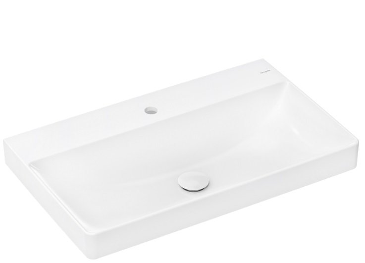 Раковина для ванной Hansgrohe Xelu Q 80х48 см c отверстием без перелива керамика SmartClean белый 61020450