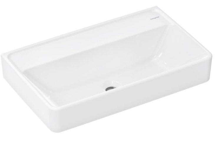Раковина для ванной Hansgrohe Xanuia Q Compact 65х39 см без отверстия без перелива керамика белый 60220450