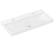 Раковина для ванної Hansgrohe Xelu Q 100х48 см з 2 отворами без переливу кераміка SmartClean білий 61037450