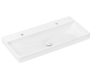 Раковина для ванної Hansgrohe Xelu Q 100х48 см з 2 отворами без переливу кераміка SmartClean білий 61040450