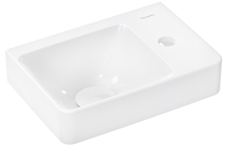 Раковина для ванной Hansgrohe Xelu Q 36х25 см полка справа керамика SmartClean белый 61084450