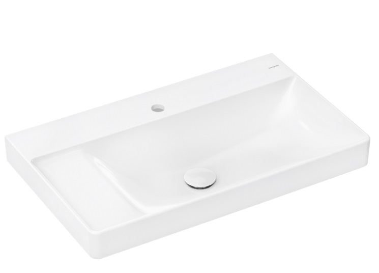 Раковина Hansgrohe Xelu Q 80х48 см полиця зліва з отвором без переливу кераміка SmartClean білий 61030450