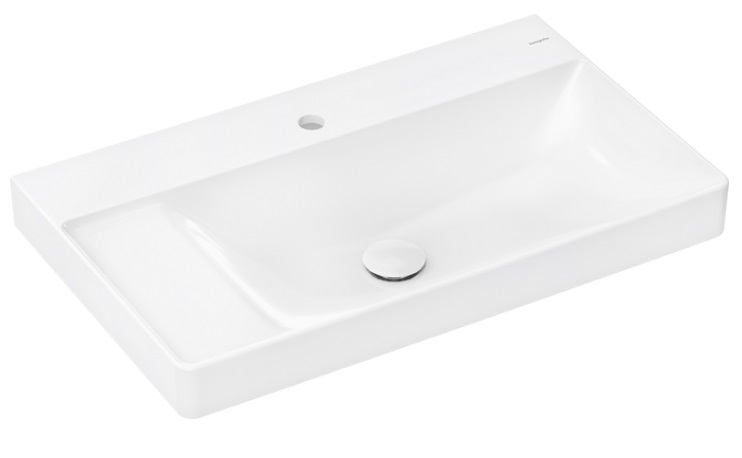 Раковина Hansgrohe Xelu Q 80х48 см полка слева c отверстием без перелива керамика SmartClean белый 61033450
