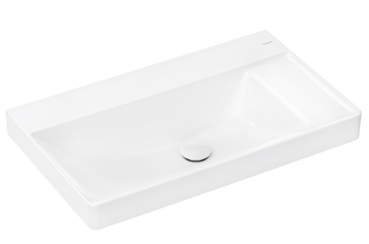 Раковина Hansgrohe Xelu Q 80х48 см полиця праворуч без отворів без переливу кераміка SmartClean білий 61026450