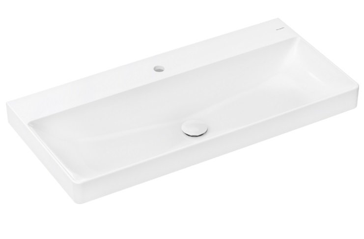 Раковина для ванной Hansgrohe Xelu Q 100х48 см c отверстием без перелива керамика SmartClean белый 61036450